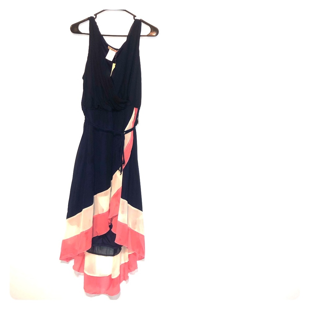 Love Squared Navy Pink White Dress 2X NWT